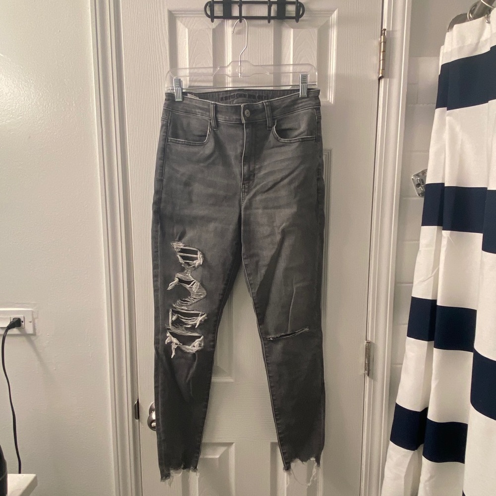 AE Grey High Rise Jeans Size 8